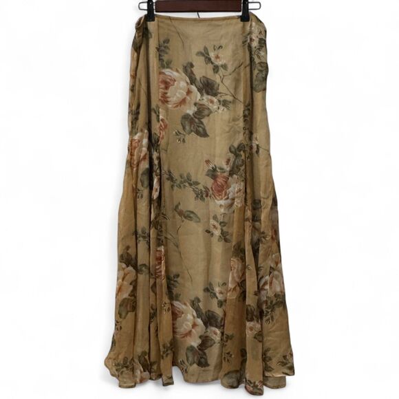 Vintage Womens Soft Surroundings Floral Maxi Skirt M Whimsigoth Y2K Cottagecore - Picture 1 of 4